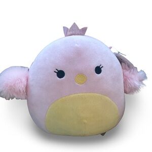 Squishmallows Pink and Yellow Bird Plush with Crown